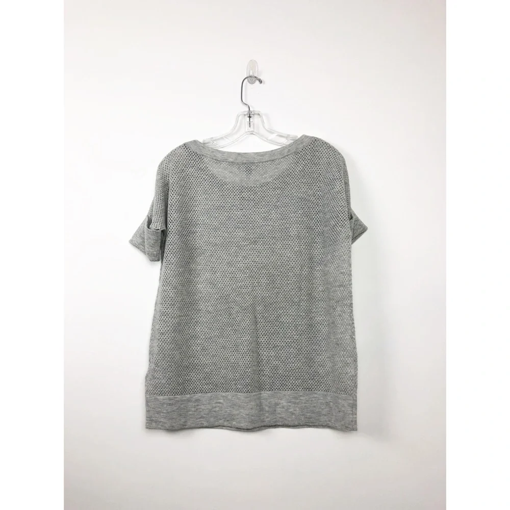 ❤️SOLD❤️ James Perse Wool Cashmere Mesh Open Knit Sweater S/Sleeve Gray Size 1 - Picture 5 of 5